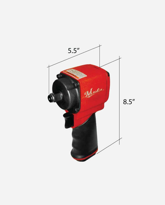 1/2-INCH Small Twin Hammer Stubby Air Impact Wrench, Max. 550 Ft/lb Torque