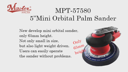 Master Palm 57580 5" Air Palm Orbital Sander - Perfekt för snabb och kraftfull handslipning med låg höjd