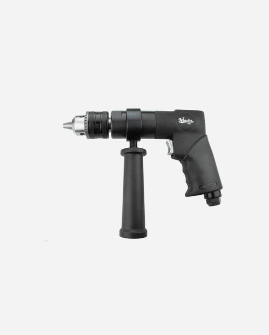 Master Palm Industrial 1 / 2 Keyed Jacobs Chuck Non-Reversible Air Drill With Side Handle And Rubber Jacket Grip