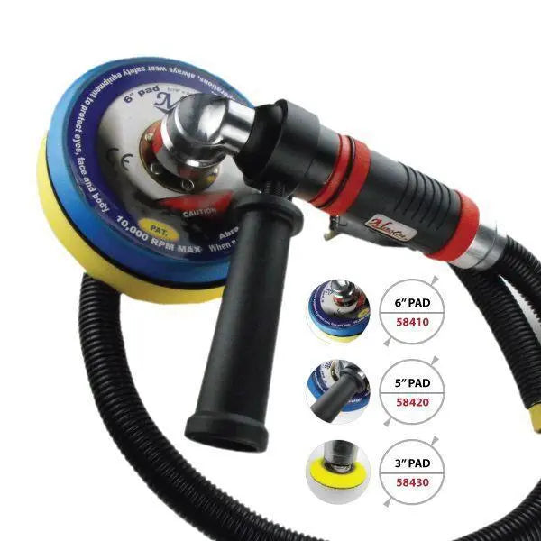 Master Palm Industrial Air Orbital Polisher with side Handle and Polishing Pad, 2200rpm - 58419 - USD $385 - Master Palm Pneumatic