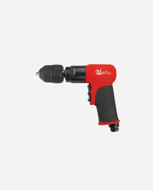 Master Palm 28520K Industrial Reversible 3/8" Pneumatic Air Drill. Quick Change Jacobs Chuck Air Drill, 1800 Rpm