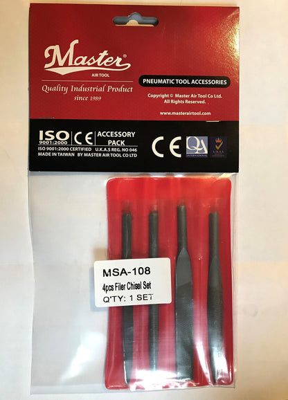 4 Pieces Air Chisel File Set For Master Palm Dual Function Reciprocating Air File Trimming Tool - MSA-108 - USD $48 - Master Palm Pneumatic