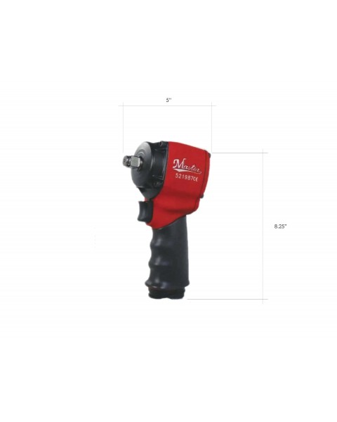 Master Palm Mini Light Weight Impact Wrench, 1/2" Square Drive, Max. 650 ft-lb With Quick Torque At 420 ft/lb ( 569 Nm )
